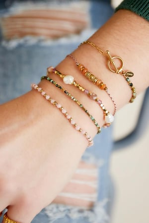 satin bracelet with natural stones green and  h5 Picture4